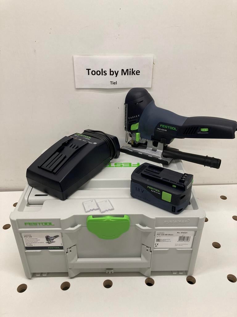 Festool psc420eb accu decoupeerzaag set, Ophalen, Decoupeerzaag, Zo goed als nieuw, 30 tot 70 mm
