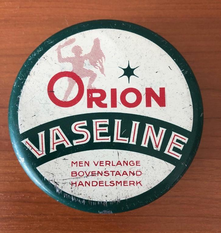 Vintage blikje ORION Vaseline., Verzamelen, Blikken, Gebruikt, Overige, Overige merken, Ophalen of Verzenden