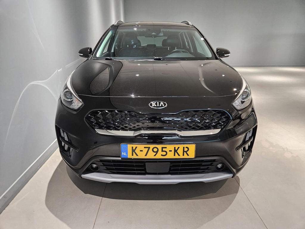 KIA Niro 1.6 GDi Hybrid 141pk DCT6 DynamicLine, Automaat, Gebruikt, Leder en Stof, Zwart