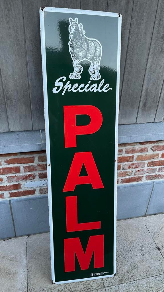 Vintage geëmailleerd PALM Speciaal reclamebord (1991), Ophalen, Zo goed als nieuw, Reclamebord, Plaat of Schild
