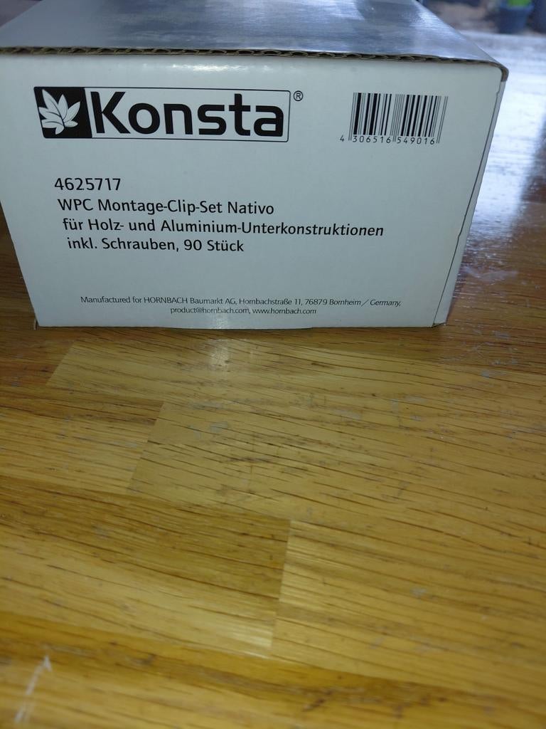 Wpc montageclips, Tuin en Terras, Terrasdelen en Vlonders, Ophalen, Nieuw, Hout