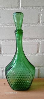 Vintage Groene Glazen Karaf met Stop - Decoratief, Ophalen of Verzenden