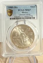 1985 Mexico Onza Libertad 1 oz silver PCGS MS67 (Gold Shield, Ophalen, Midden-Amerika, Losse munt, Zilver