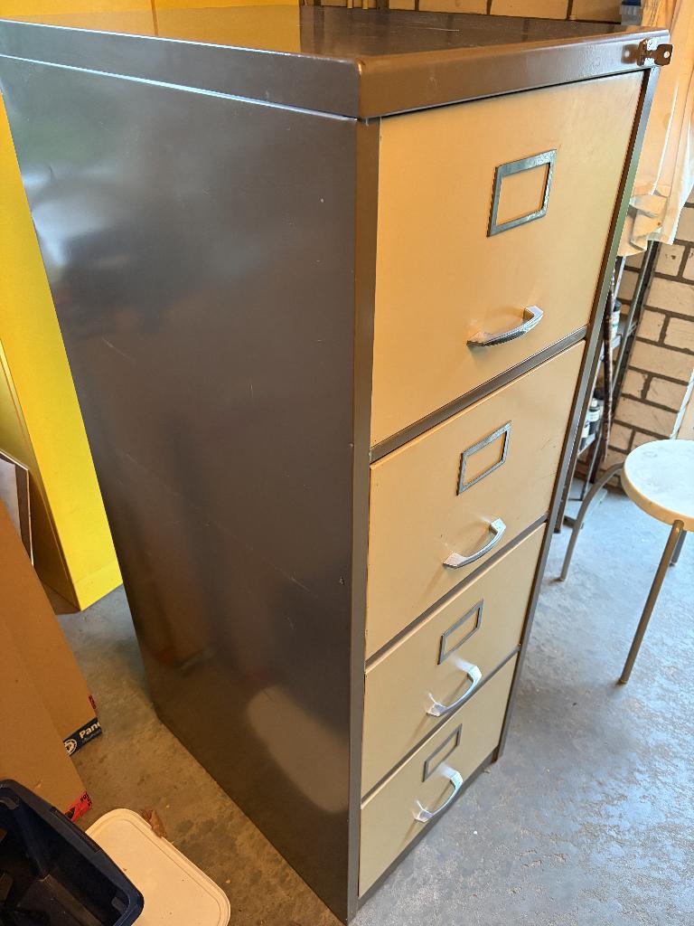 Ladekast met 4 laden voor hangmappen - Bruin metaal, Ophalen, Minder dan 50 cm, Gebruikt, 100 tot 150 cm