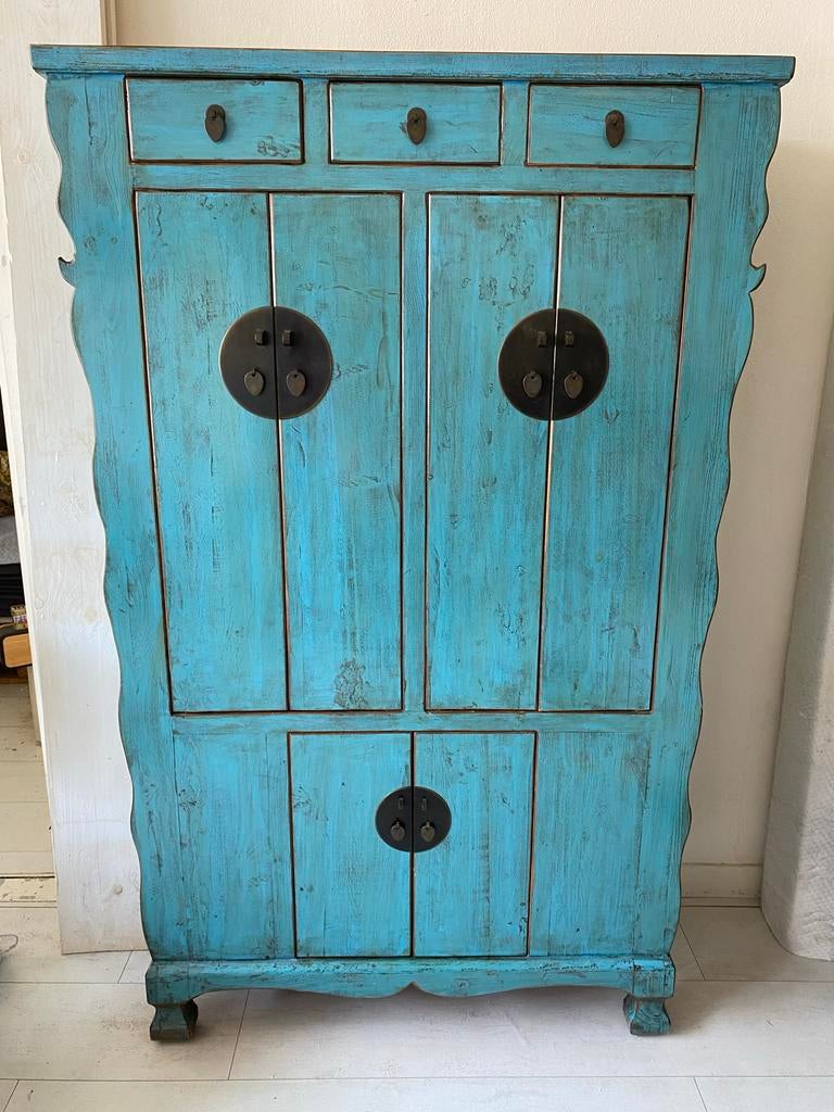 Autentieke oosterse kast, Ophalen, Gebruikt, 100 tot 150 cm, Met lade(s)