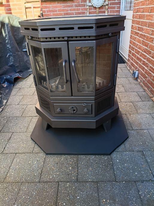 RENY OSLO 7,5 kw houtkachel allesbrander met vloerplaat, Ophalen, Houtkachel, Zo goed als nieuw, Vrijstaand