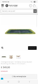 Trampoline Exit Interra Groundlevel 366x214, Ophalen, Gebruikt