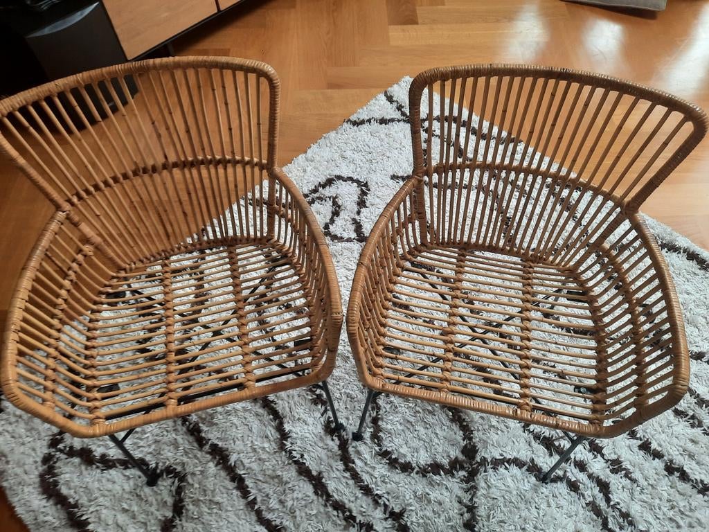 Twee rotan stoelen Kwantum, Huis en Inrichting, Stoelen, Ophalen