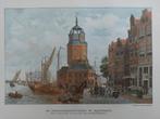 24 / Chromo litho uiit 1910 Haringpakkers toren Amsterdam, Antiek en Kunst, Kunst | Litho's en Zeefdrukken, Ophalen of Verzenden