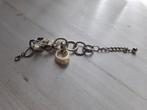 Metalen armband met bedels, Ophalen of Verzenden, Zilver