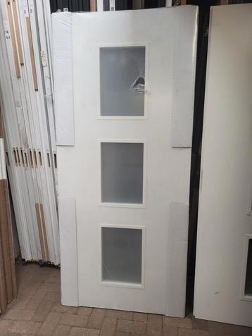93x211,5cm nieuwe binnendeur opdek links ral9010 satijn glas beschikbaar voor biedingen