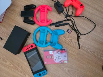 Nintendo Switch met mario kart, fifa an accessoires beschikbaar voor biedingen