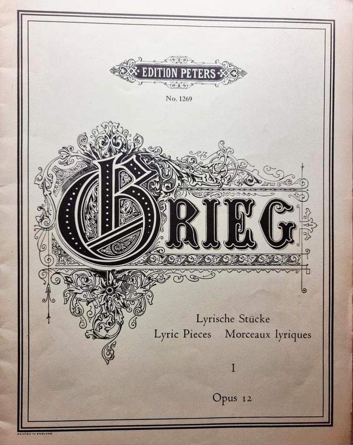 Grieg - Lyrische Stücke Opus 12 - Edition Peters, Muziek en Instrumenten, Bladmuziek, Gebruikt, Artiest of Componist, Klassiek