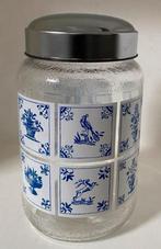 Glazen pot van Nescafé met schroefdeksel-Delfts blauw print, Ophalen of Verzenden, Zo goed als nieuw, Gebruiksvoorwerp