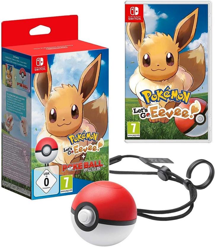 Pokemon Let's Go Eevee + Pokeball plus controller, Spelcomputers en Games, Games | Nintendo Switch, Ophalen of Verzenden