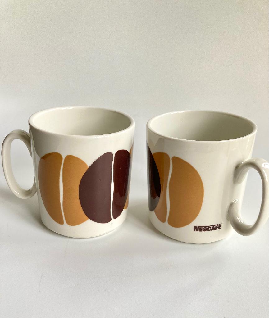 Villeroy & Boch 2 vintage bekers mokken Nescafe koffieboon, Overige materialen, N, N, Villeroy & Boch