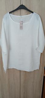 Niieuwe witte linnen blouse met ketting een maat, Kleding | Dames, Ophalen of Verzenden, Nieuw, Wit