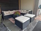 Loungeset met 2 hockers en tafeltje, Tuin en Terras, Tuinsets en Loungesets, Ophalen, Gebruikt