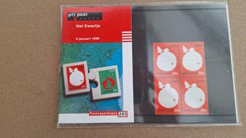 Postzegelmapje 201-  'Het kwartje'- 1999 beschikbaar voor biedingen