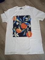 Wit creme shirt met leuke print C&A, Kleding | Heren, T-shirts, Maat 52/54 (L), Wit, Zo goed als nieuw, C&A