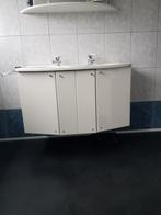 badkamermeubel met dubbele wastafel hoogglans wit, Minder dan 100 cm, 100 tot 150 cm, Gebruikt, 50 tot 75 cm