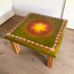 Unieke salontafel met kunstwerk tafelblad 80x80, Ophalen, 50 tot 100 cm, 50 tot 100 cm, Zo goed als nieuw