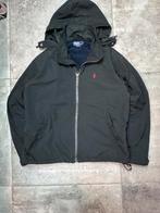 Polo Ralph Lauren Black HoodedJacket Size L Logo Windbreaker, Ophalen of Verzenden