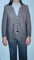 Vintage klassiek pak met gilet, broek blazer heren maat 50, Ophalen of Verzenden, Zo goed als nieuw, Maat 48/50 (M), Bruin