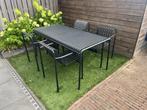 Tuinset - 4-persoons - Hay Palissade - Zwart - Staal, Tuin en Terras, Ophalen, Zo goed als nieuw, Tuinset, Eettafel