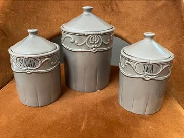 Snel weg! Countryfield bewaarpot set, koffie, thee, suiker. beschikbaar voor biedingen