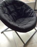 Klapstoel zwart relax, Twee, Gebruikt, Stof, Zwart