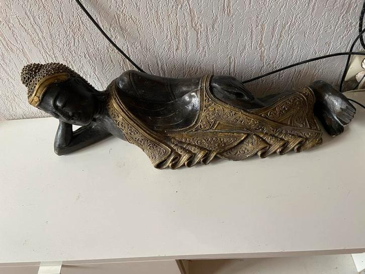 Prachtig Boeddhabeeld - Diva Liggende Boeddha, Tuin en Terras, Tuinbeelden, Gebruikt, Boeddhabeeld, Steen, Ophalen of Verzenden