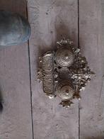 Oude vulpennen bakje met inkt potjes brons., Antiek en Kunst, Antiek | Goud en Zilver, Ophalen