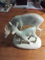 Gouda plateel beeld Herten 20KH hg 14,5 cm, gaaf, Ophalen of Verzenden