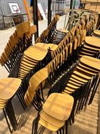Obumex vintage formica stoelen | zwart frame, stapelbaar en, Gebruikt, Zwart, Ophalen of Verzenden, Vijf, Zes of meer stoelen