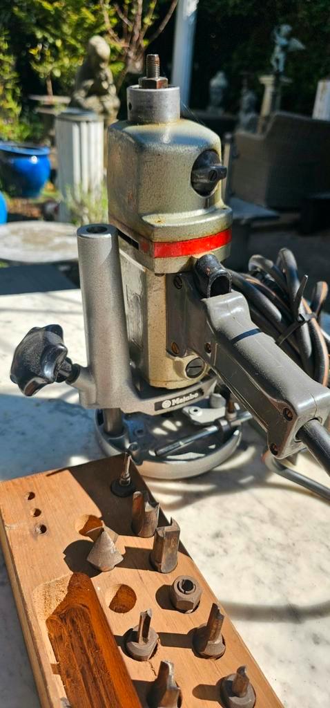Vintage Metabo freesmachine met frezen., Doe-het-zelf en Verbouw, Gereedschap | Handgereedschap, Gebruikt, Ophalen of Verzenden