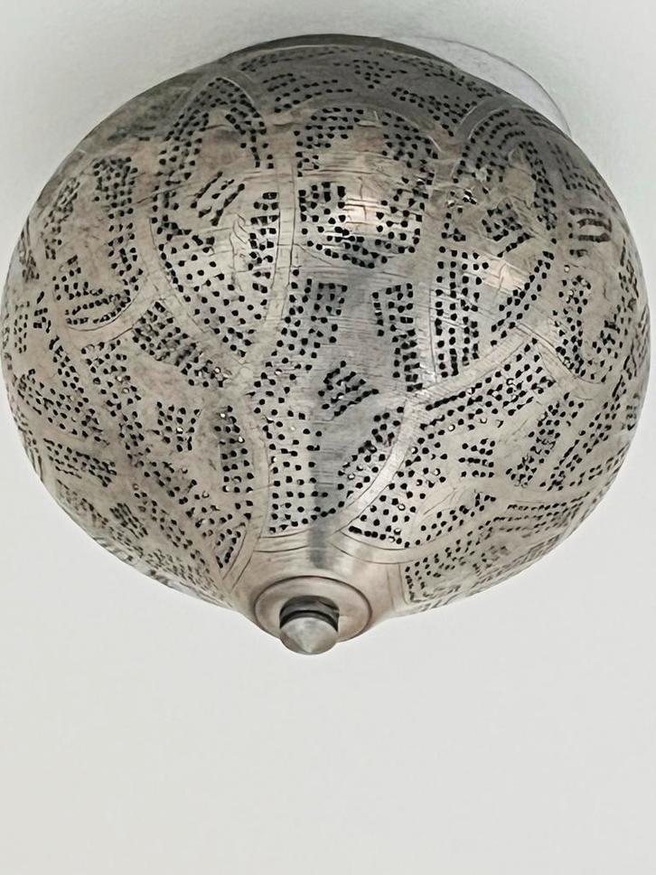 Zenza Oosterse Plafondlamp Zilver - Lichteffect, Huis en Inrichting, Lampen | Plafondlampen, Nieuw, Metaal, Ophalen of Verzenden