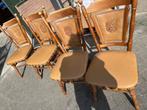4 stoelen eiken, Huis en Inrichting, Stoelen, Ophalen, Gebruikt, Bruin, Vier