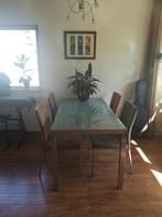 Mooie glazen eettafel 160cm, Huis en Inrichting, Tafels | Eettafels, Ophalen, 50 tot 100 cm, Vijf personen of meer, 150 tot 200 cm