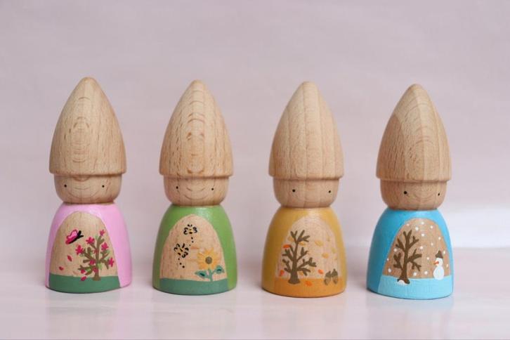 Peg dolls houten poppetjes seizoenen leren sensorisch spelen, Kinderen en Baby's, Speelgoed | Houten speelgoed, Nieuw, Ophalen of Verzenden