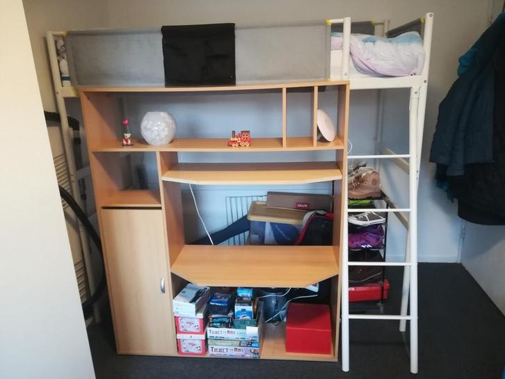 Hoogslaper wit Ikea Vitval, Huis en Inrichting, Slaapkamer | Stapelbedden en Hoogslapers, Zo goed als nieuw, Hoogslaper, 90 cm