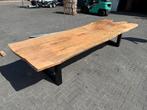 Boomstam tafel 4 meter lang, uniek! Stamtafel kantine tafel, Huis en Inrichting, Tafels | Eettafels, Ophalen