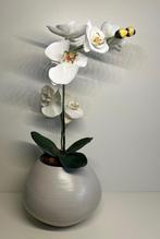 Design bloempot met kunst orchidee, Ophalen of Verzenden, Zo goed als nieuw