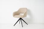 Luxe eetkamerstoelen beige grof geweven stof, Overige kleuren, Nieuw, Ophalen of Verzenden, Metaal