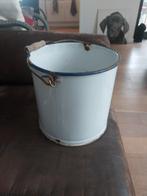 Emaille emmer houten handvat, Ophalen of Verzenden