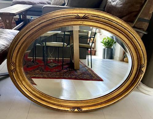 Grote Italiaanse vintage spiegel, goudkleur met facet gesl, Huis en Inrichting, Woonaccessoires | Spiegels, Zo goed als nieuw