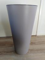 Kunststof hoge bloempot taupe, Tuin en Terras, Kunststof, Gebruikt, Rond, Binnen