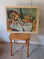 Vintage schilderij de mand met appels paul cezanne, Ophalen of Verzenden
