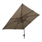 Vierkante parasol met molen 250 x 250 cm kleur taupe, Tuin en Terras, Parasols, Ophalen of Verzenden, Nieuw, Stokparasol, Kantelbaar