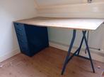 Houten bureaublad/ ladekast/ staander, Huis en Inrichting, Bureaus, Ophalen, Gebruikt, Bureau